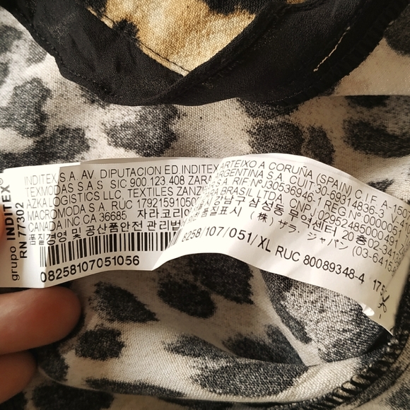 Zara Ruffled Print Leopard Print Top - Picture 11 of 11